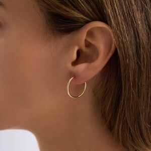 Simple Gold Hoop Earrings - Classic Everyday Hoops - 2cm - New with Pouch